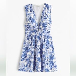 NWT Abercrombie Tie-Front Textured Mini Dress